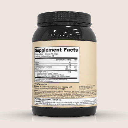 Iron Feather Collagen Powder - Unflavored | Multi-Collagen with Vitamin C | 10g Protein