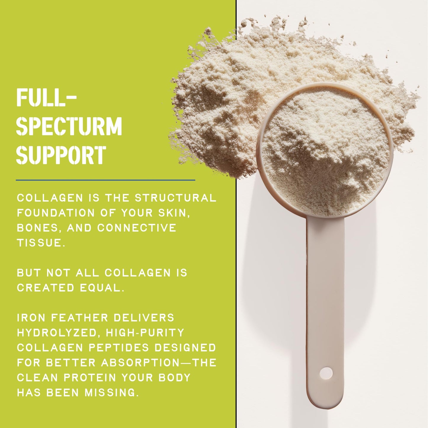Iron Feather Collagen Powder - Unflavored | Multi-Collagen with Vitamin C | 10g Protein