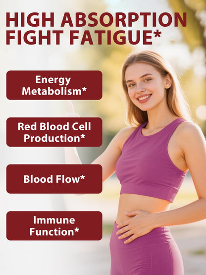 65mg Ferrous Bisglycinate Iron Supplement – Slow Release (60 Caps)