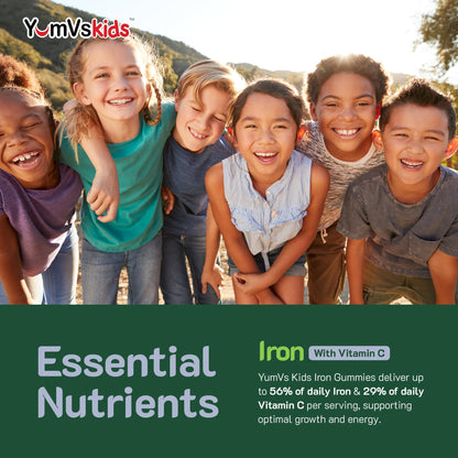 Iron Supplement for Kids – 5 mg Iron Gummies with Vitamin C | Grape Flavor
