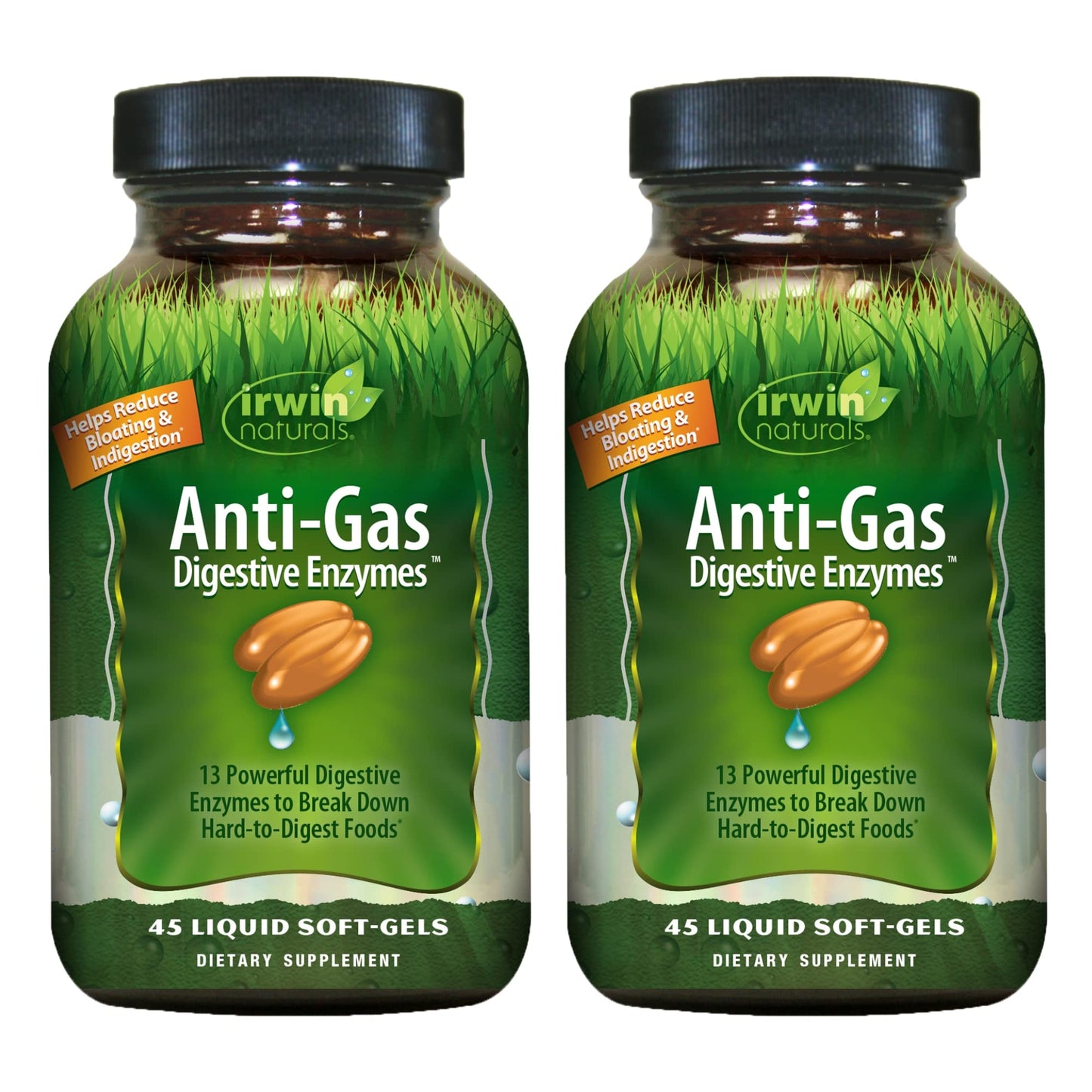 Irwin Naturals Anti-Gas Digestive Enzymes - 90 Servings (Pack of 2)