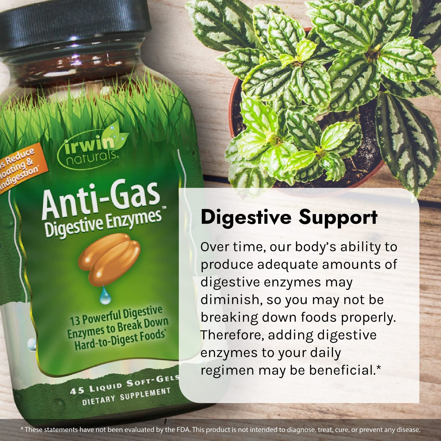 Irwin Naturals Anti-Gas Digestive Enzymes - 90 Servings (Pack of 2)