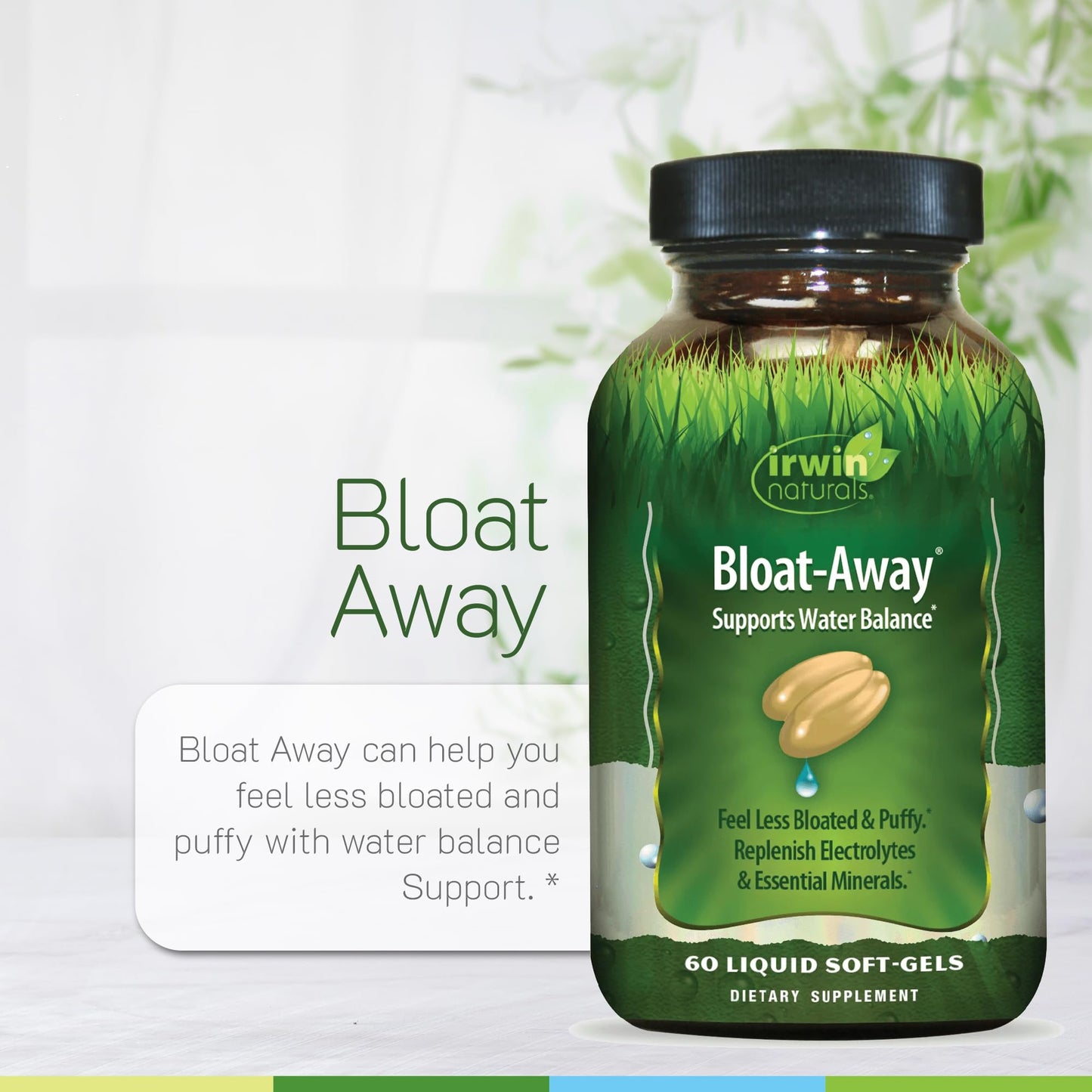 Irwin Naturals Bloat-Away - Water Balance & Electrolyte Support | 60 Liquid Soft-Gels