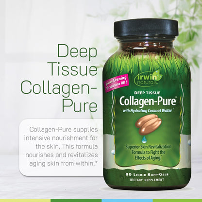 Irwin Naturals Deep Tissue Collagen-Pure – 80 Soft-Gels | Hydrolyzed Collagen for Skin & Joints | 2 Pack
