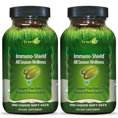 Irwin Naturals Immuno-Shield – 100 Liquid Softgels (Pack of 2) | All-Season Immune Support