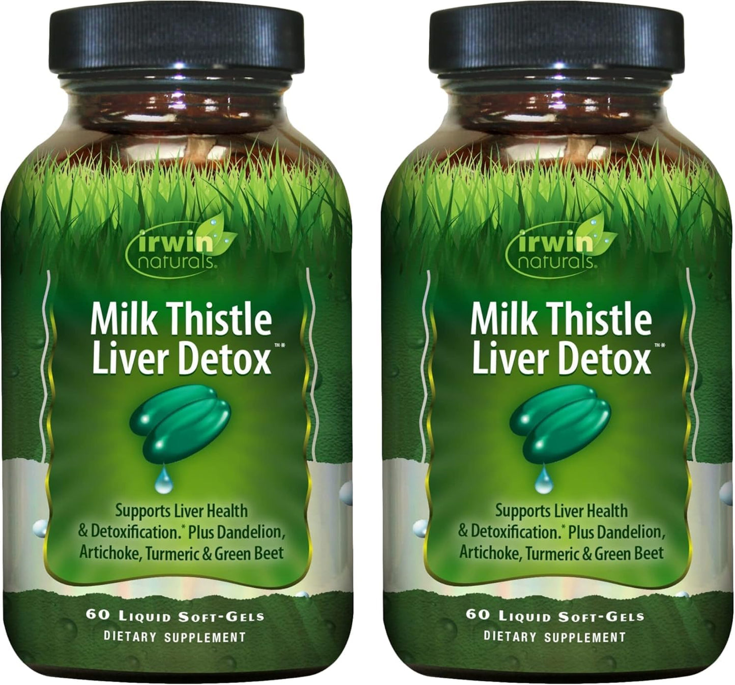 Irwin Naturals Milk Thistle Liver Detox – 60 Liquid Soft-Gels (Pack of 2) for Liver Health