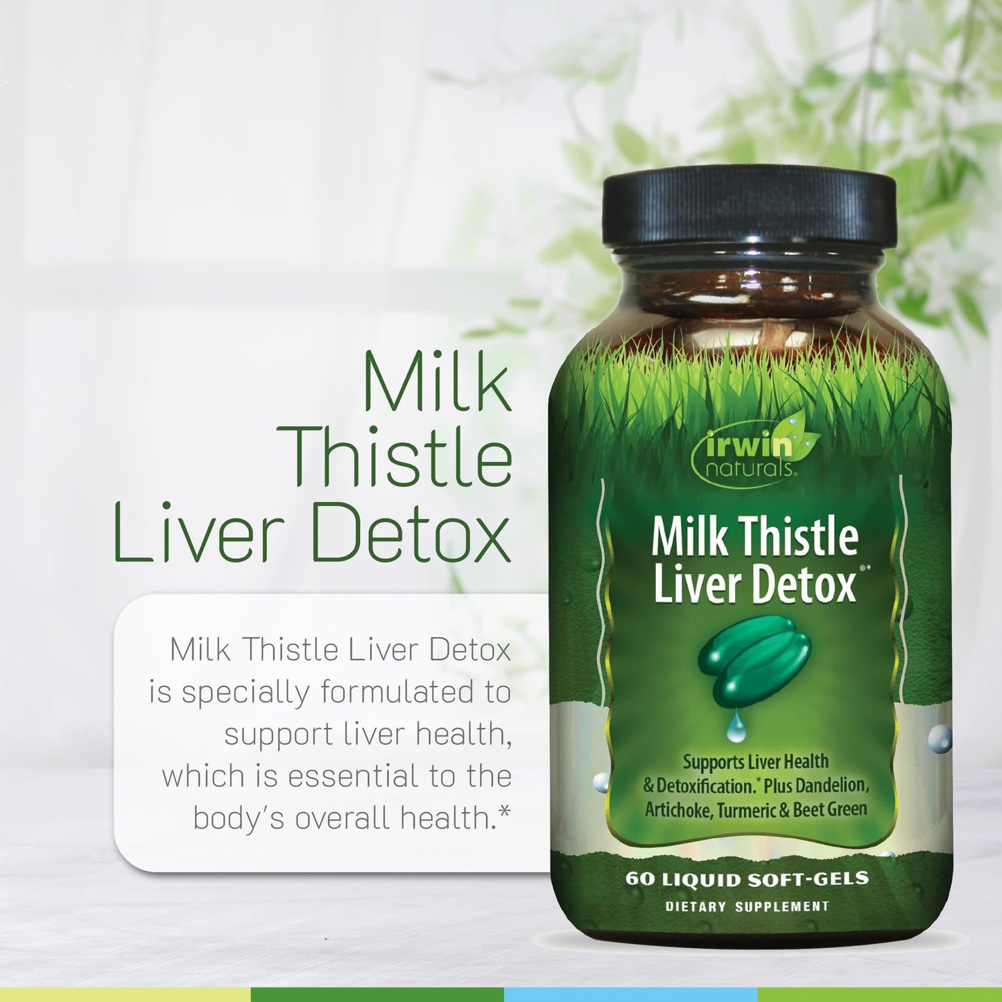 Irwin Naturals Milk Thistle Liver Detox – 60 Liquid Soft-Gels (Pack of 2) for Liver Health