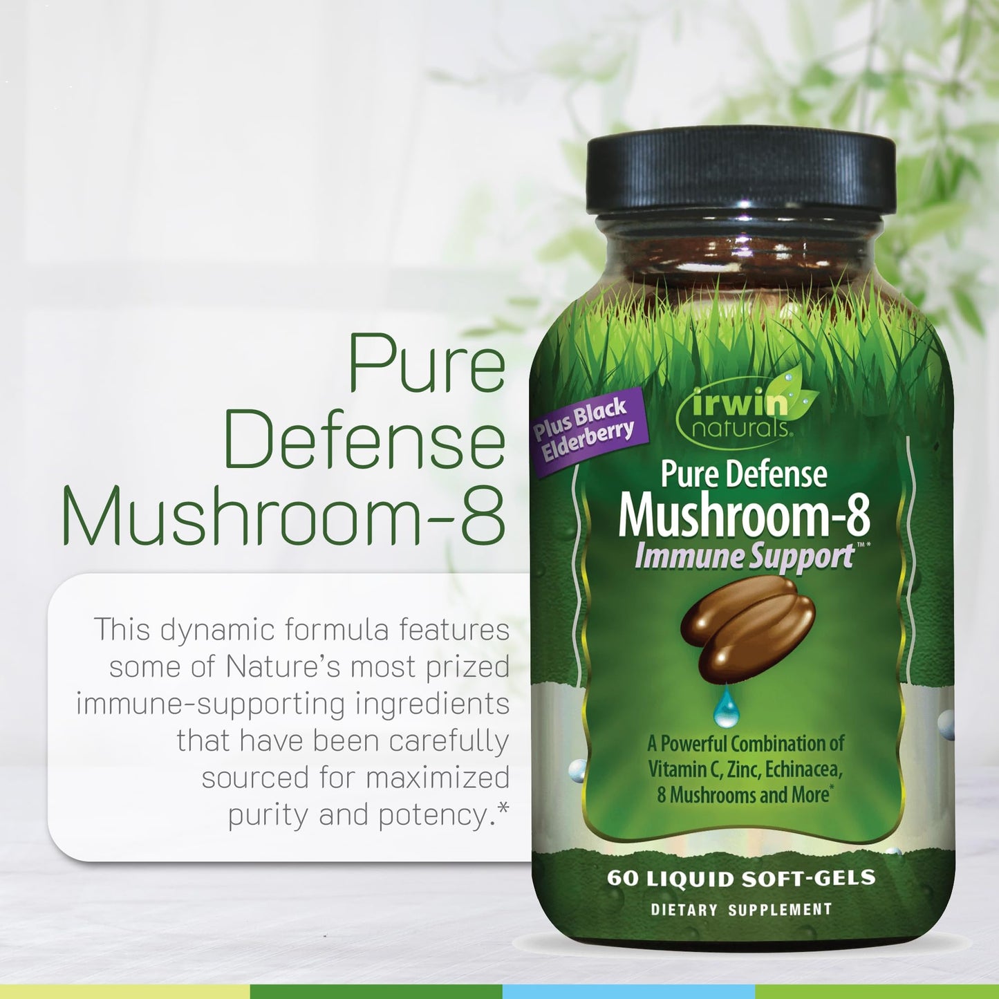 Irwin Naturals Pure Defense Mushroom-8 Immune Support - 60 Liquid Soft-Gels