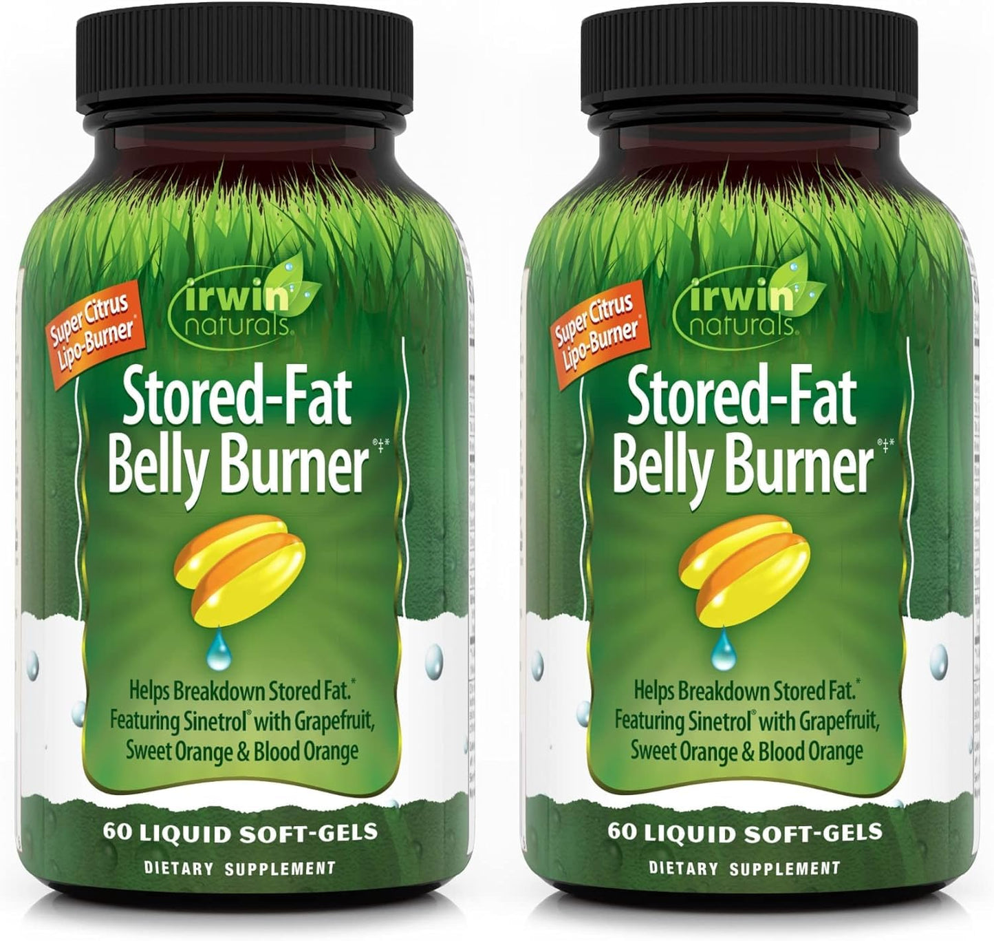 Irwin Naturals Stored-Fat Belly Burner – 60 Liquid Soft-Gels, Pack of 2