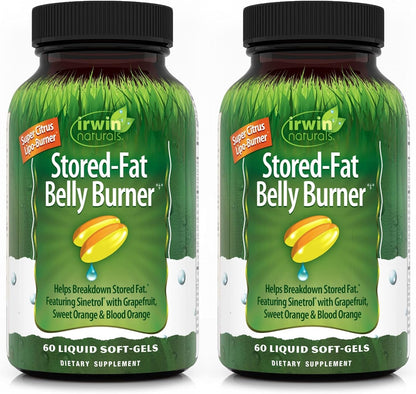 Irwin Naturals Stored-Fat Belly Burner – 60 Liquid Soft-Gels, Pack of 2
