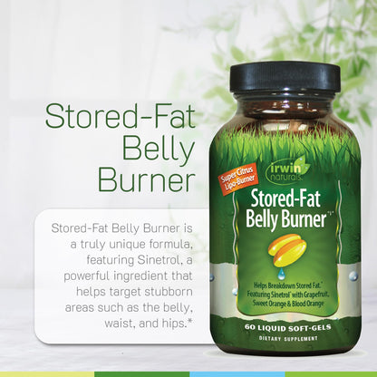 Irwin Naturals Stored-Fat Belly Burner – 60 Liquid Soft-Gels, Pack of 2