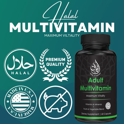 Iman Halal Complete Multivitamin for Adults – 60 Count | 42 Fruit & Veg Blend