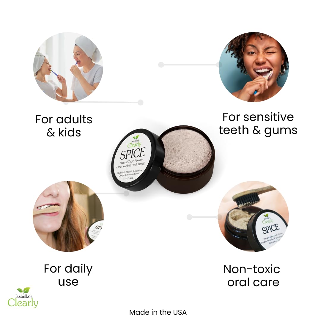 Isabella’s Clearly Spice Remineralizing Tooth Powder – Fluoride-Free Whitening
