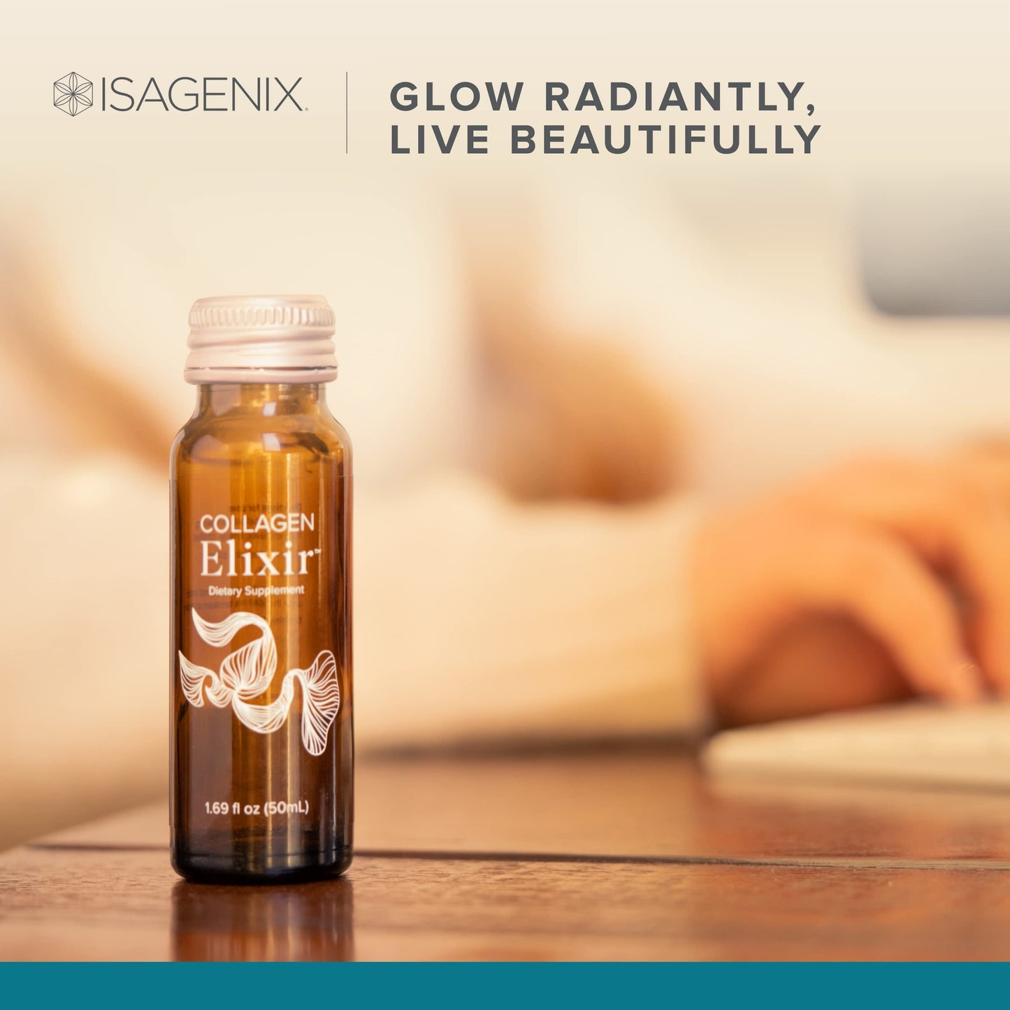 Isagenix Collagen Elixir - Marine Collagen Peptides, Vitamin C, Zinc & Biotin (50 mL)