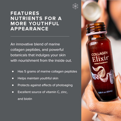 Isagenix Collagen Elixir - Marine Collagen Peptides, Vitamin C, Zinc & Biotin (50 mL)