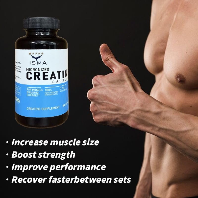 ISMA Creatine Monohydrate Capsules – Build Muscle, Strength & Performance (100 Capsules)