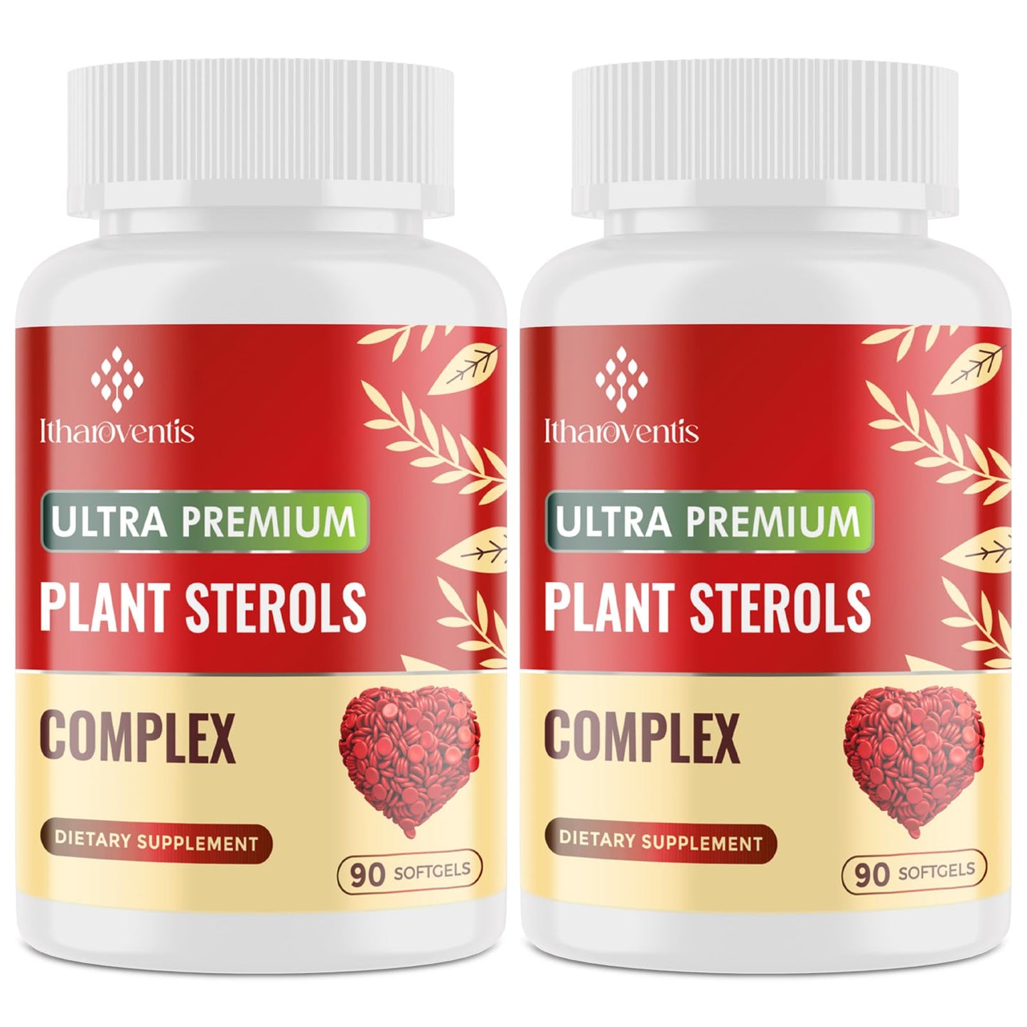 Itharoventis Cholesterol Supplements with Plant Sterols, Niacin, Red Yeast Rice, Bergamot, Omega-3 & Garlic – Advanced Absorption Formula – 180 Softgels