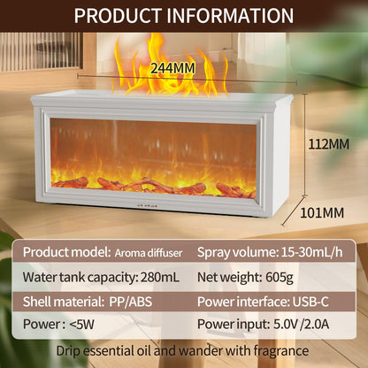 ITHUGE Fireplace Flame Aromatherapy Diffuser - 7 Colors, 280ml, HY-05W