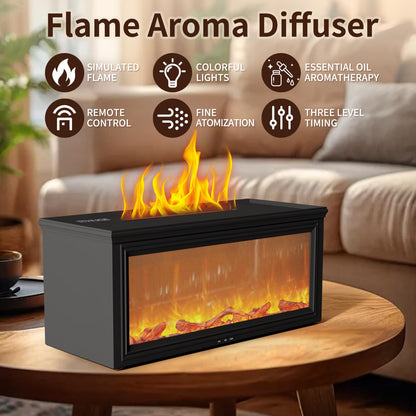 ITHUGE Fireplace Flame Aromatherapy Diffuser - 7 Colors, 280ml, HY-05W