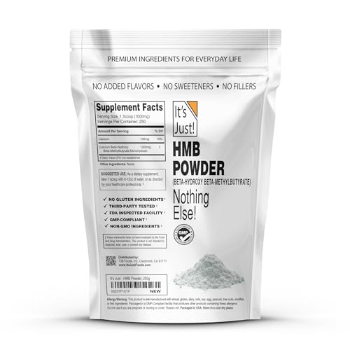 It's Just! HMB Powder 250g – Calcium HMB, Gluten Free, Keto Friendly