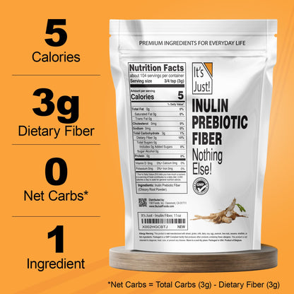 It's Just! Inulin Prebiotic Fiber Sweetener — Natural Chicory Root Powder, 4 lb (Belgium Product)