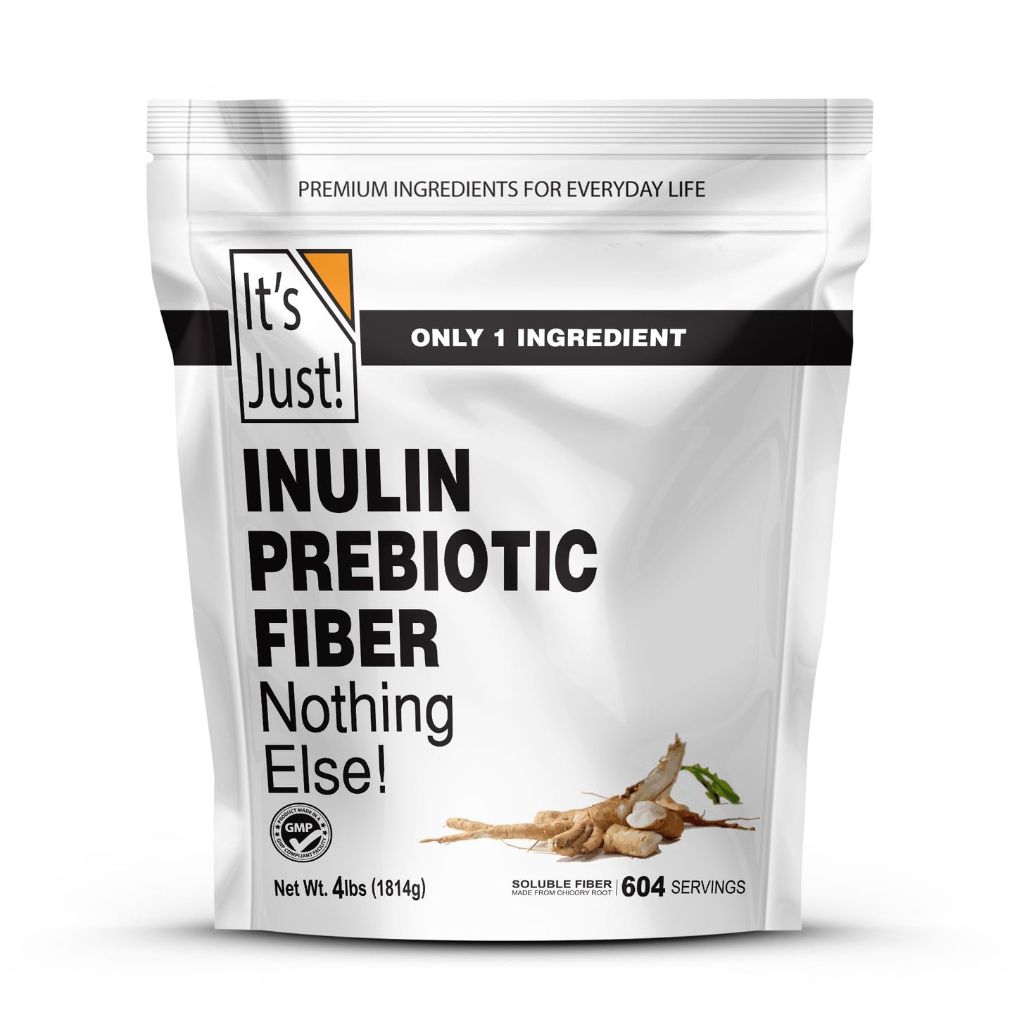 It's Just! Inulin Prebiotic Fiber Sweetener — Natural Chicory Root Powder, 4 lb (Belgium Product)