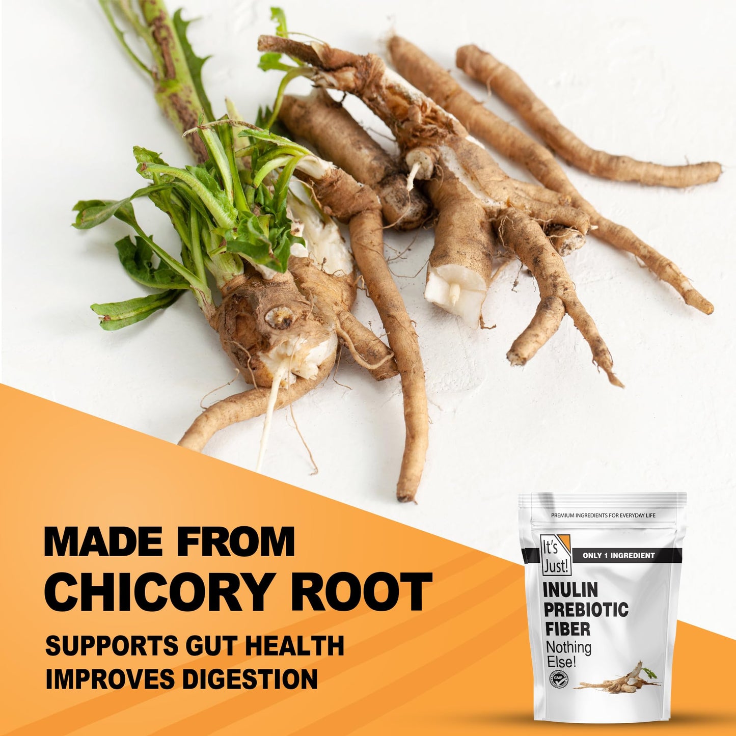 It's Just! Inulin Prebiotic Fiber Sweetener — Natural Chicory Root Powder, 4 lb (Belgium Product)