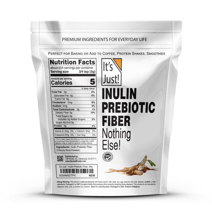 It's Just! Inulin Prebiotic Fiber Sweetener — Natural Chicory Root Powder, 4 lb (Belgium Product)