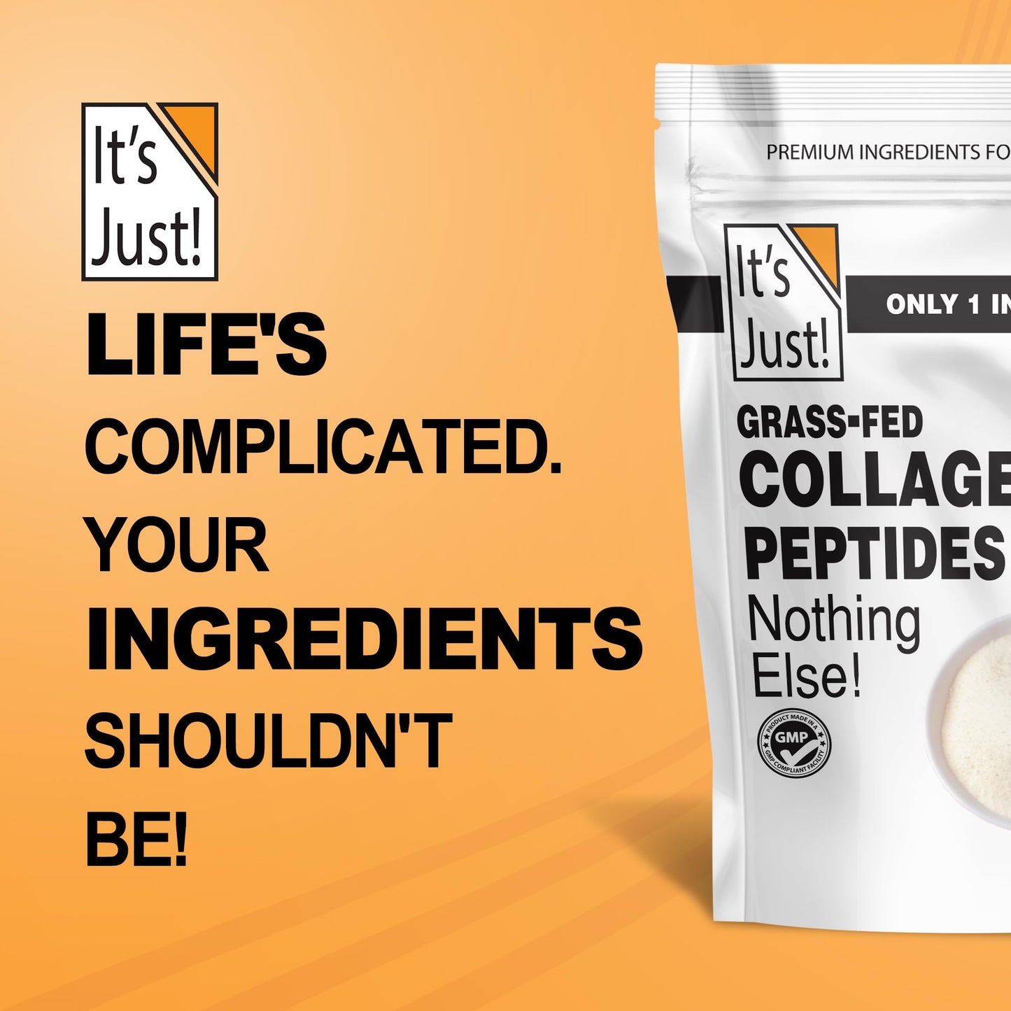 It's Just! Collagen Peptides – Grass-Fed, 40 oz Protein Powder