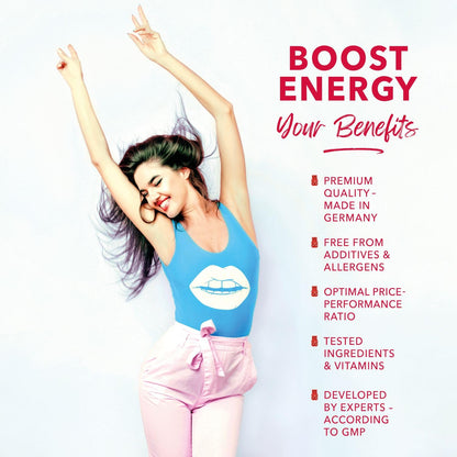 IvyBears® Energy Boost Gummies – Vegan Chewable Energy Supplements with Vitamin B12 & Natural Caffeine – Focus, Daily Energy & Stamina Support – Pre Workout Gummies – 60 Count