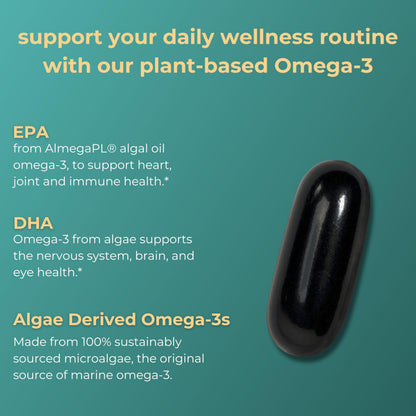 Iwi Omega-3 Softgels – 90 Vegan Algae EPA/DHA for Whole-Body Support
