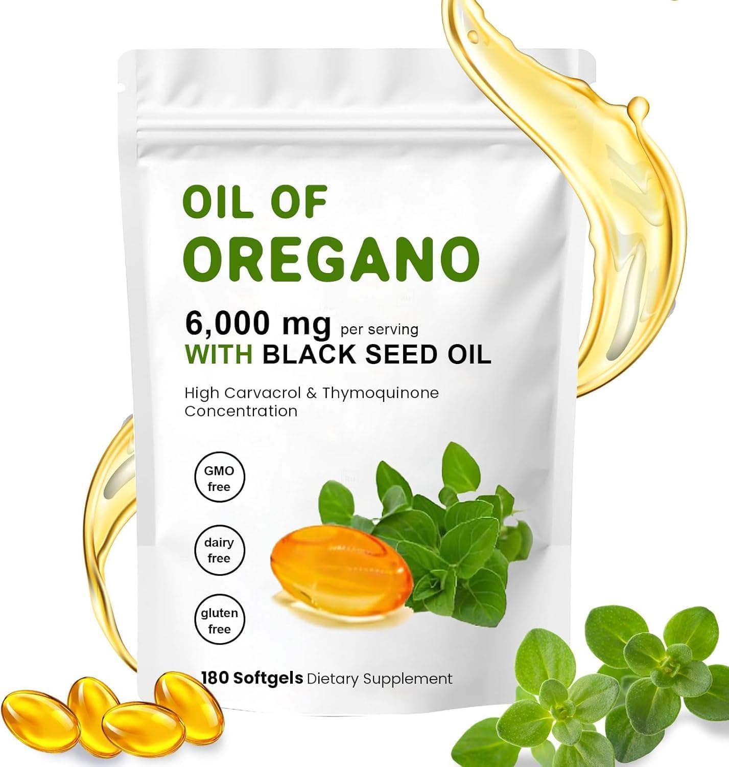 J-PRQ 2-in-1 Oil of Oregano Softgels – Organic Oregano & Black Seed Oil