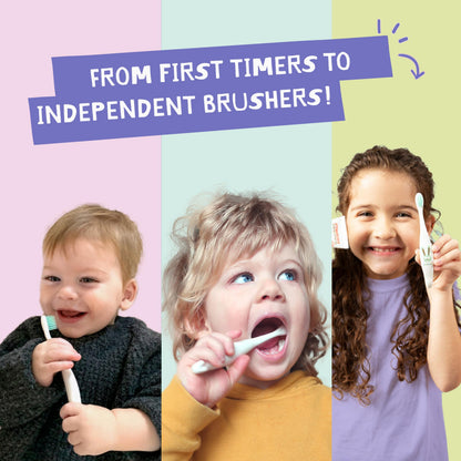 Jack N' Jill Kids Toothbrush - Extra Soft Bristles, Plant-Based Handle (Corn) - Bunny Baby 2 Pack