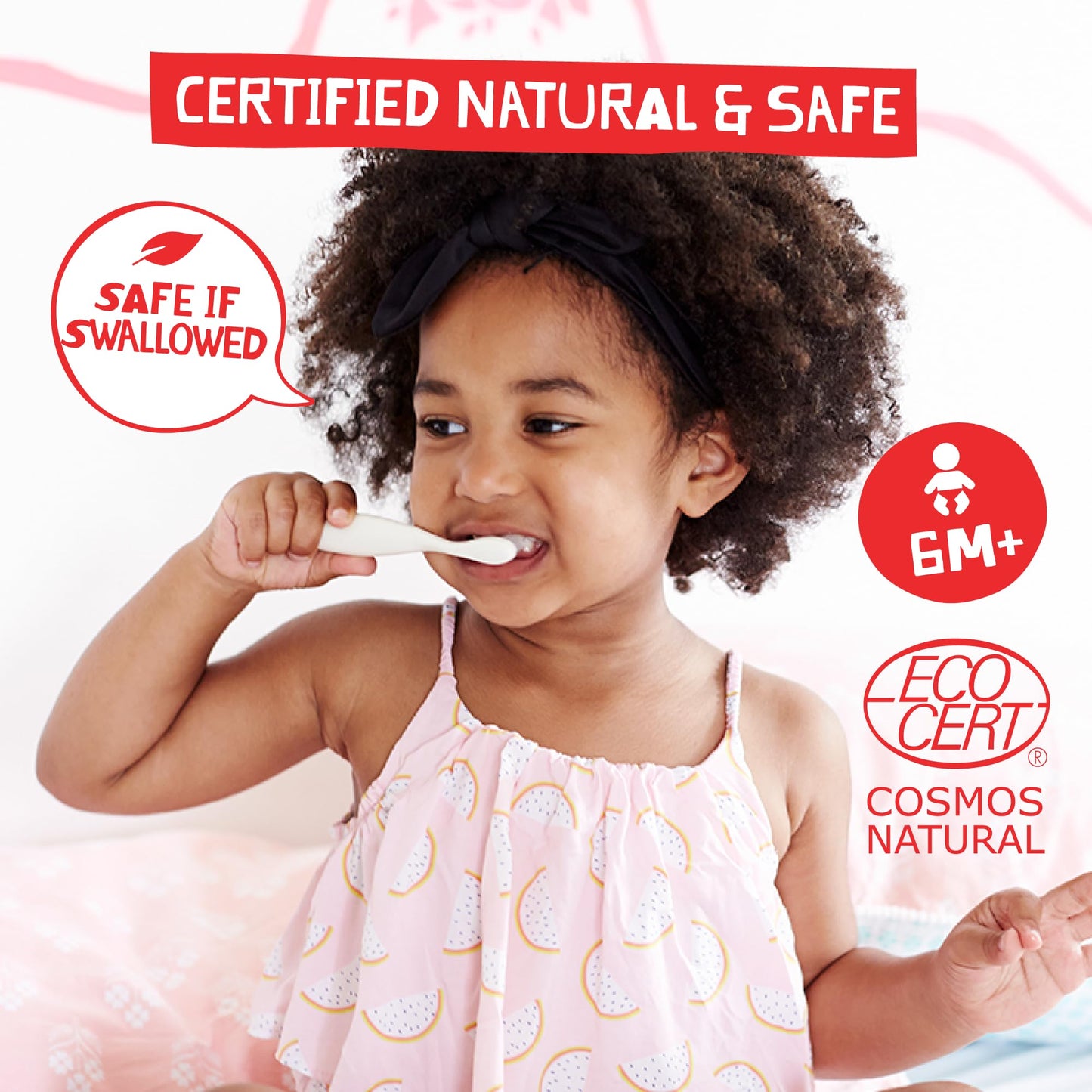 Jack N' Jill Natural Toddler Toothpaste - Fluoride Free, 40% Xylitol (2x1.76 oz) - Strawberry & Blueberry