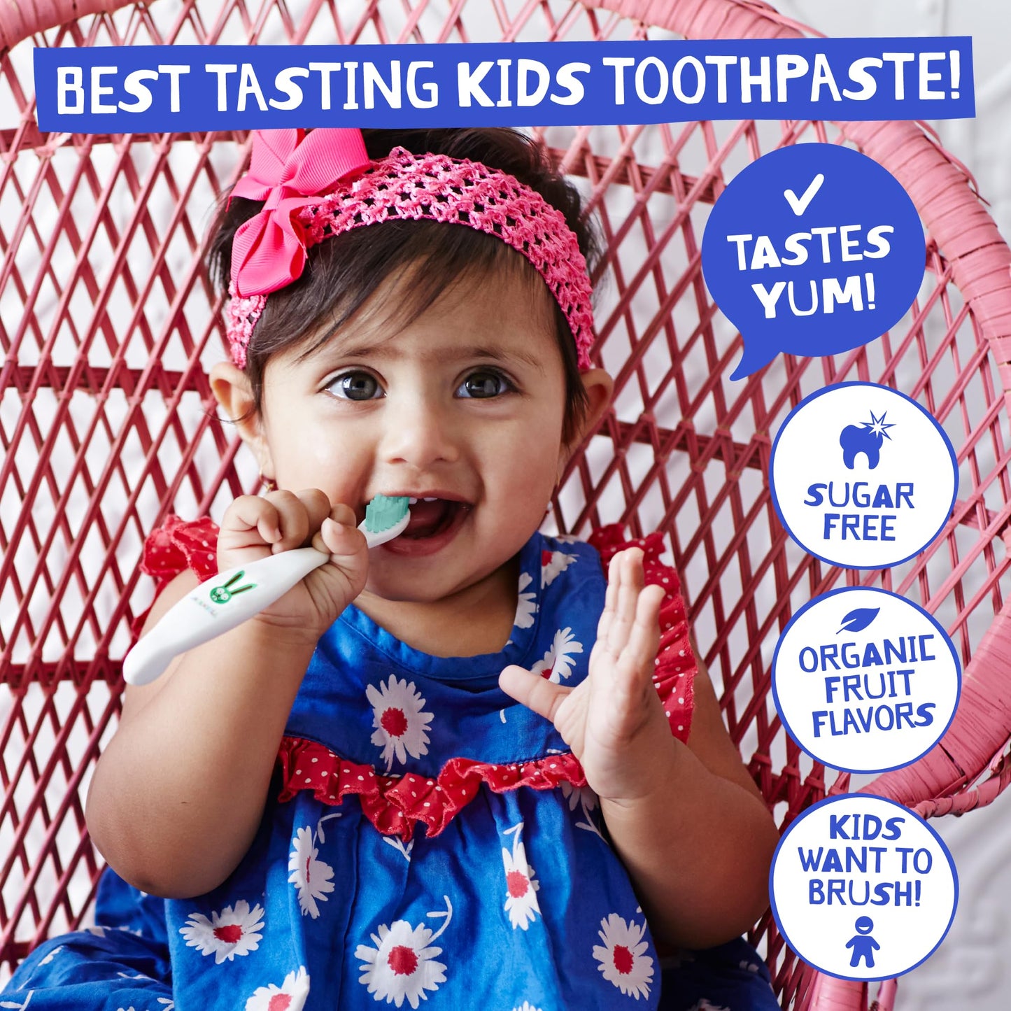 Jack N' Jill Natural Toddler Toothpaste - Fluoride Free Training Toothpaste for Toddlers 1-3, 40% Xylitol, BPA Free - Strawberry & Raspberry, 1.76 oz (2 Pack)