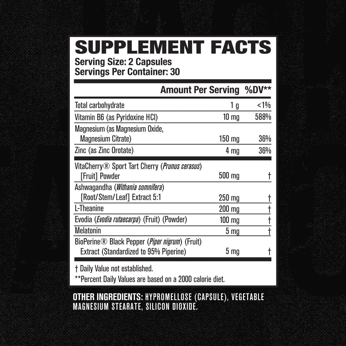 Jacked Factory Build PM Night Time Muscle Builder & Sleep Aid – Tart Cherry, Ashwagandha, Melatonin – 60 Veggie Pills