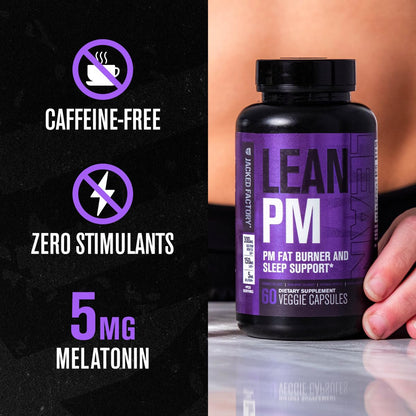 Jacked Factory Lean PM: Nighttime Fat Burner & Sleep Aid (120 Veggie Pills)