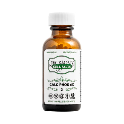 Jackson's #2 Calc Phos 6X 500 Pellets – Vegan, Lactose-Free | Made in USA