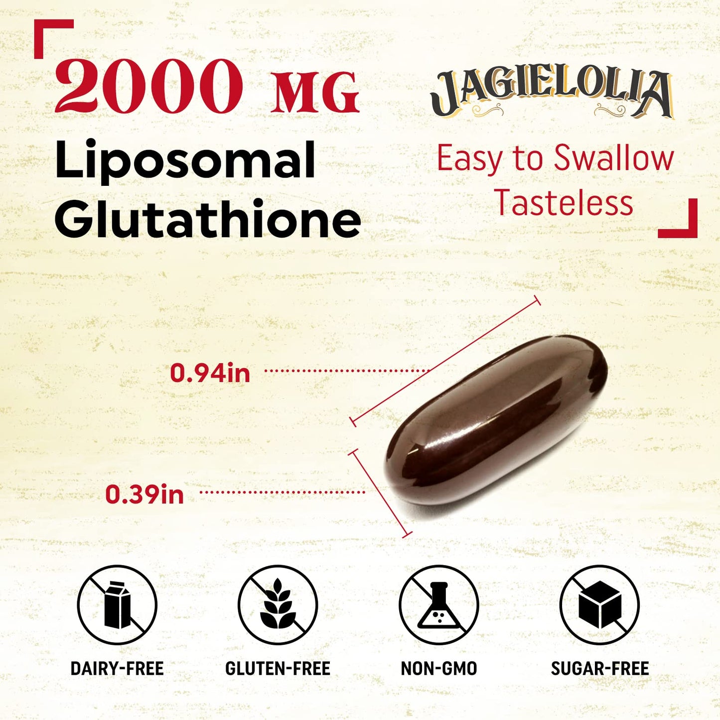 Jagielolia Liposomal Glutathione 2000 mg – L-Serine, L-Glycine & Sulforaphane | 360 Softgels