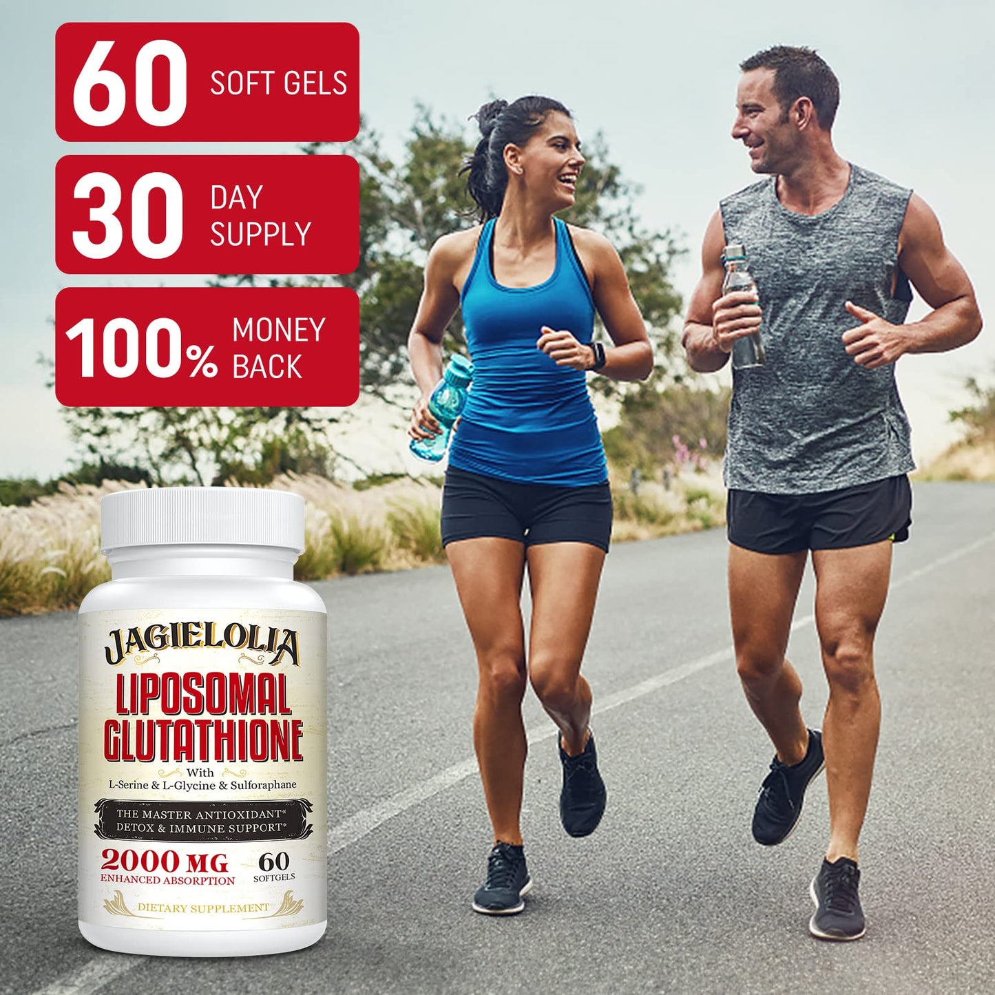 Jagielolia Liposomal Glutathione 2000 mg – L-Serine, L-Glycine & Sulforaphane | 360 Softgels