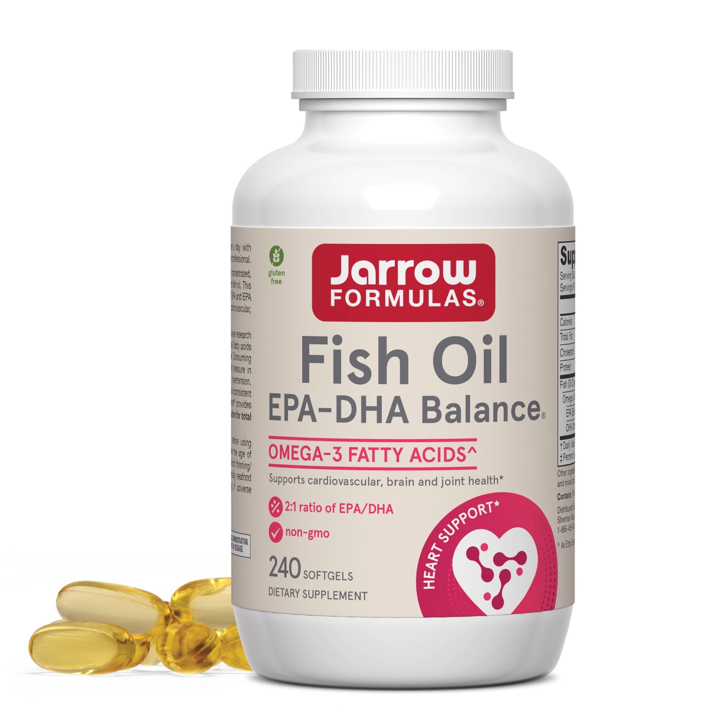 Jarrow Formulas EPA-DHA Balance, 1,200 mg Omega-3s, 240 Softgels | 120 Day Supply