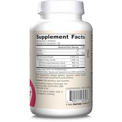 Jarrow Formulas EPA-DHA Balance, 1,200 mg Omega-3s, 240 Softgels | 120 Day Supply