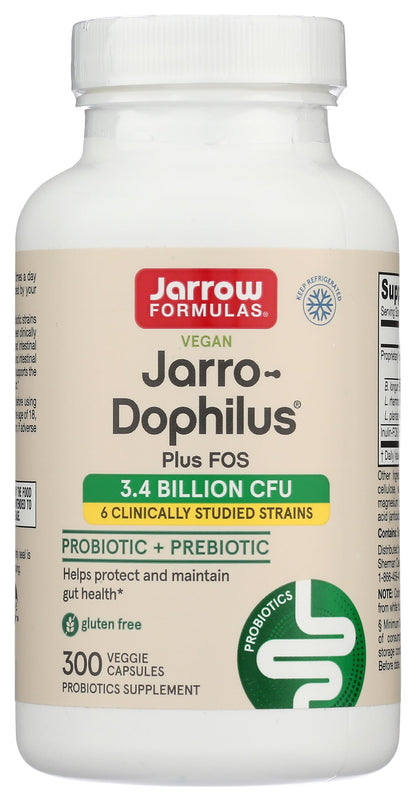 JARROW FORMULAS Jarro-Dophilus + FOS, 300 CT – Probiotic Supplement