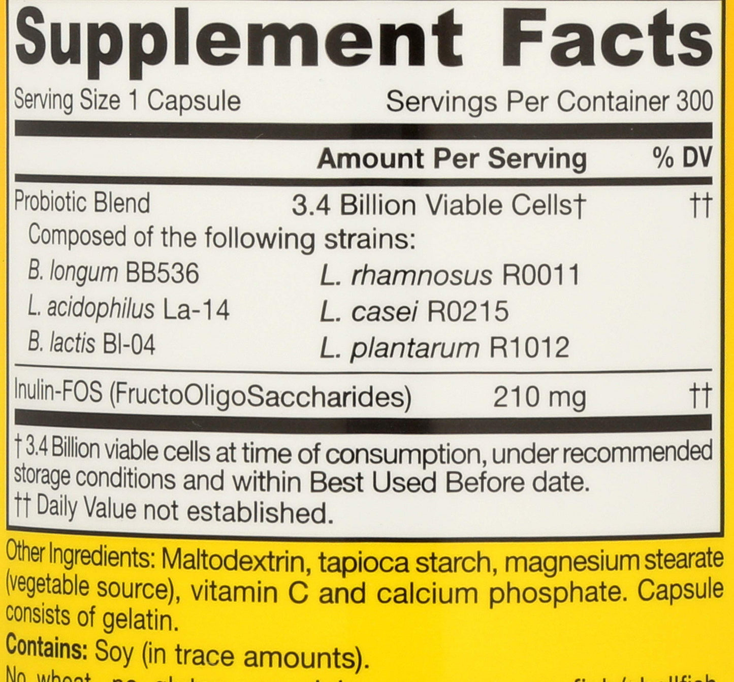 JARROW FORMULAS Jarro-Dophilus + FOS, 300 CT – Probiotic Supplement