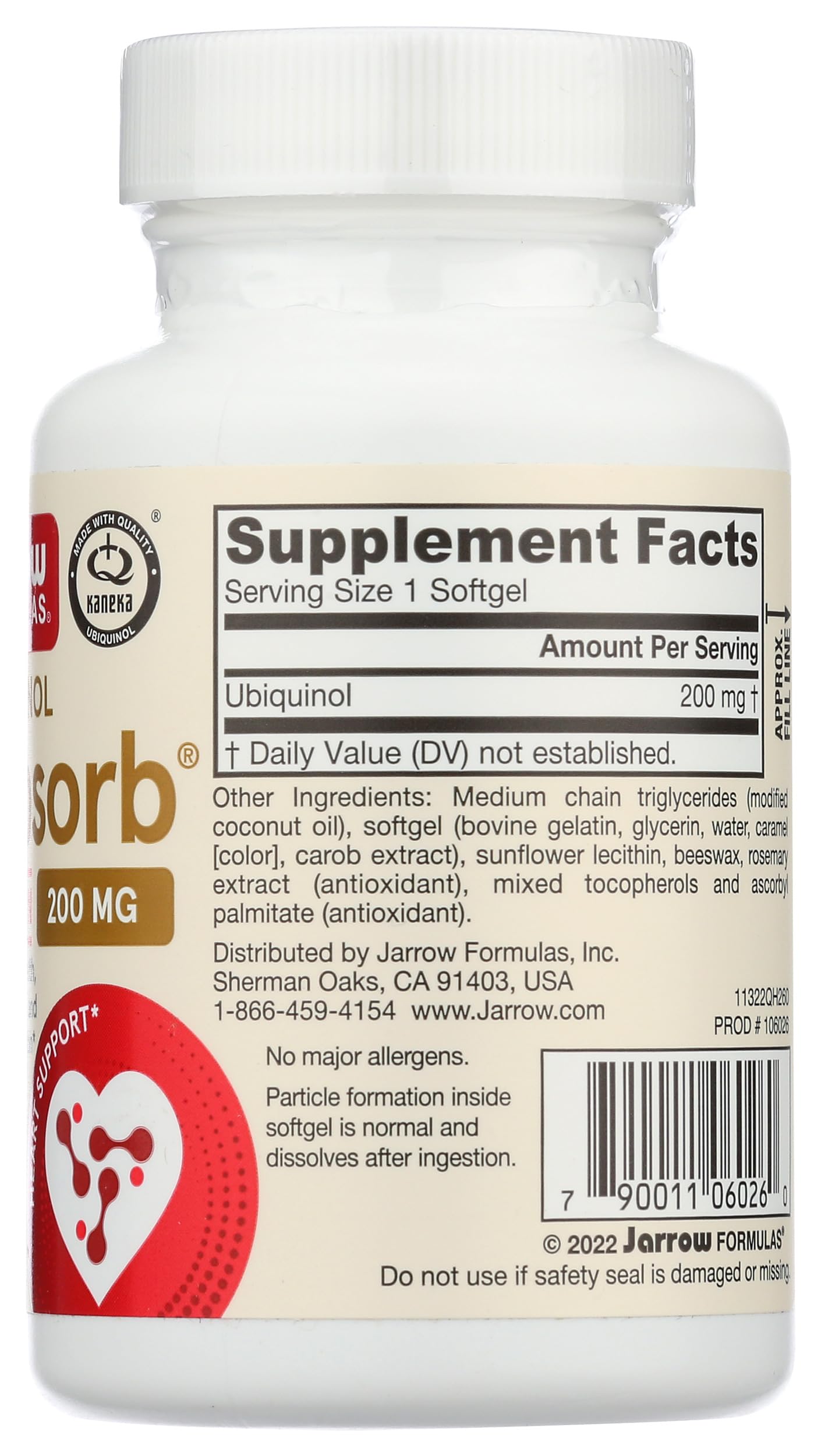 Jarrow Formulas QH-absorb 200 mg Co-Q10 Softgels – High Absorption, 60 Servings