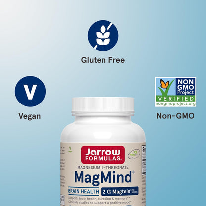 Jarrow Formulas MagMind with Magtein – 90 Capsules | Brain Health & Memory Support (30 Servings)