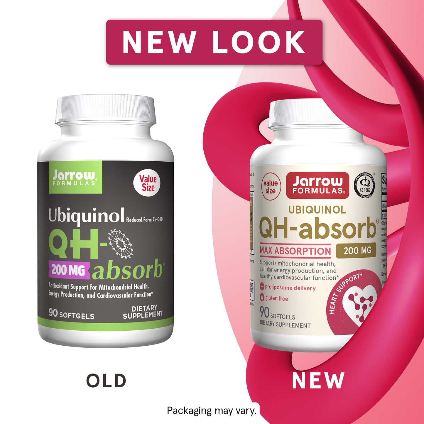 Jarrow Formulas QH-Absorb 200 mg – Active Co-Q10 (Ubiquinol) for Mitochondrial Energy & Cardiovascular Support | 90 Softgels