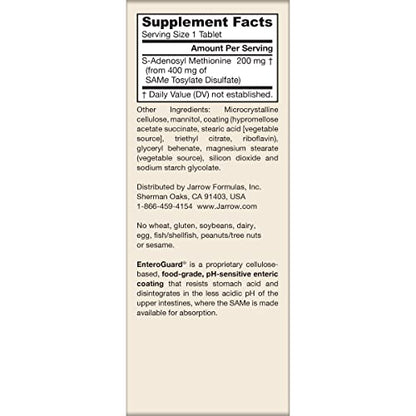 Jarrow SAMe 200 mg – 60 Tablets | Highest Active S,S Form, Joint Health, Mood & Liver Support
