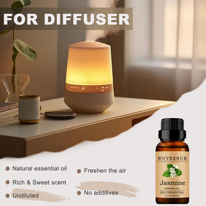 Jasmine Essential Oil 10ml – Organic 100% Pure & Natural for Aromatherapy Diffuser (0.33 fl oz)