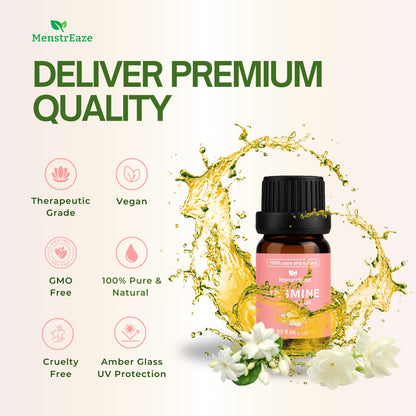 Skin Safe Jasmine Essential Oil – 100% Pure & Natural, 10ml (Therapeutic Grade) for Diffusers